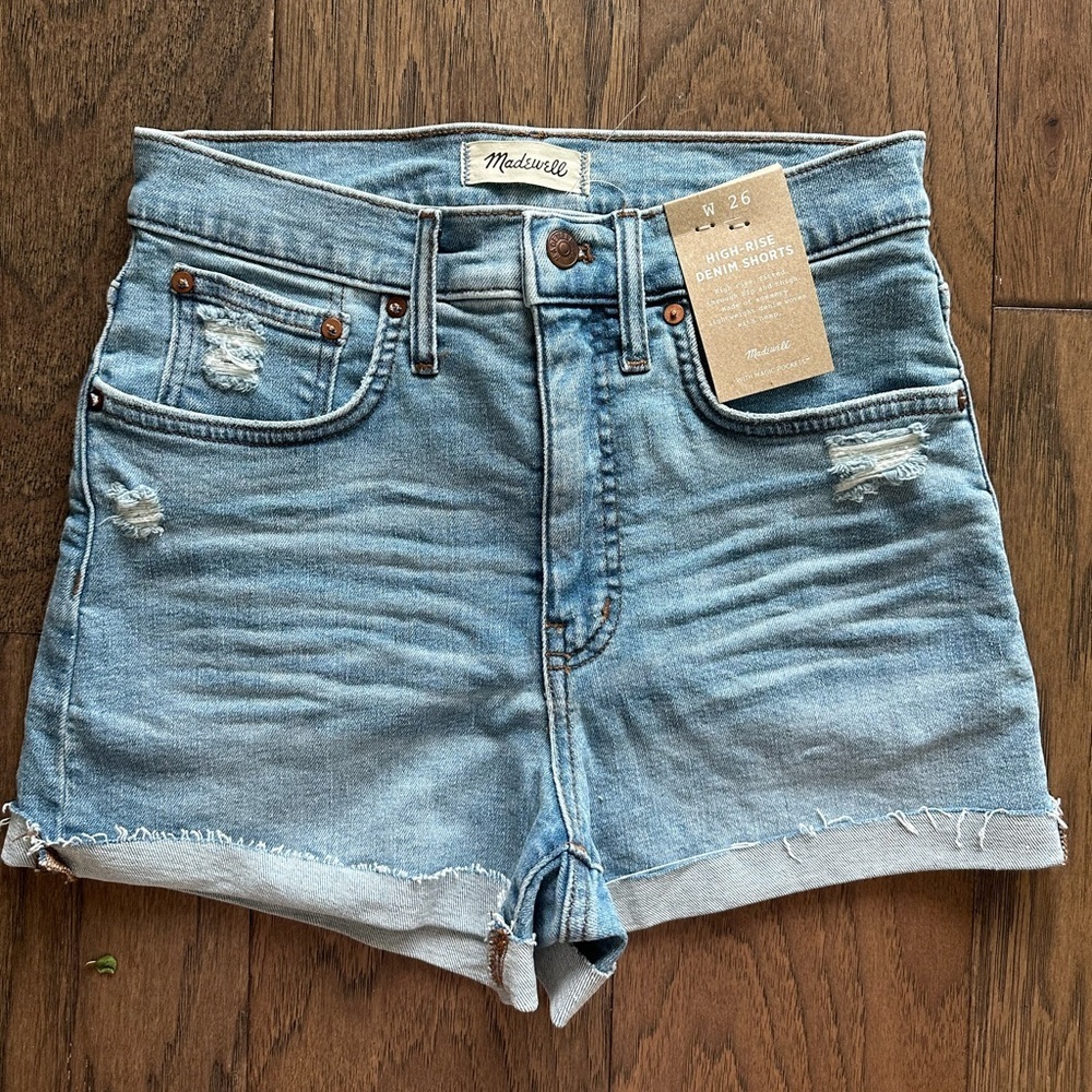 Madewell High-Rise Denim Shorts in Littleton Wash